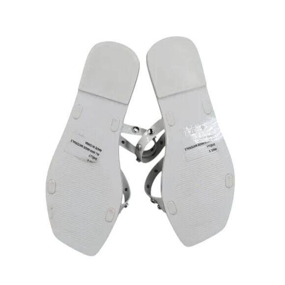 Dolce Vita Shoes Womens 6 Sandals Jelly Slides Casual Stud Flats White Shelly - Picture 8 of 12